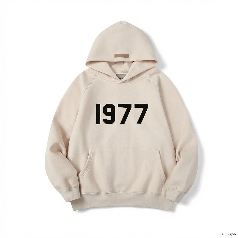 ESSENTIALS 1977 Series Minimalist Style Beige Hoodie
