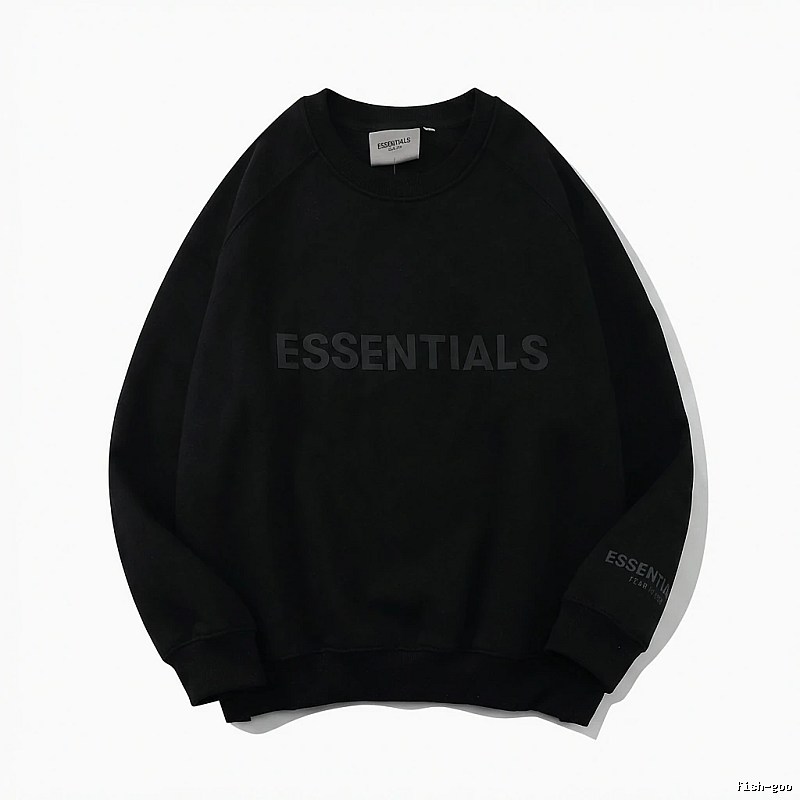 ESSENTIALS minimalist style black sweatshirt