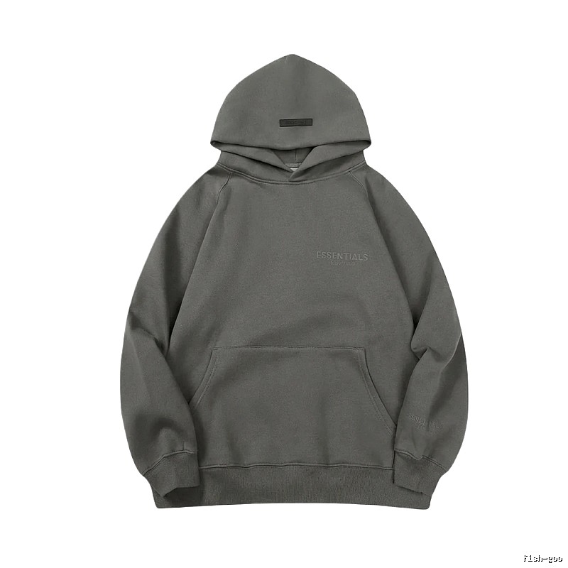 ESSENTIALS minimalist style grey hoodie