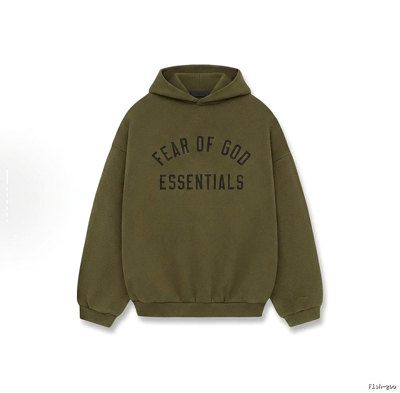 ESSENTIALS minimalist style olive green sweatshirt