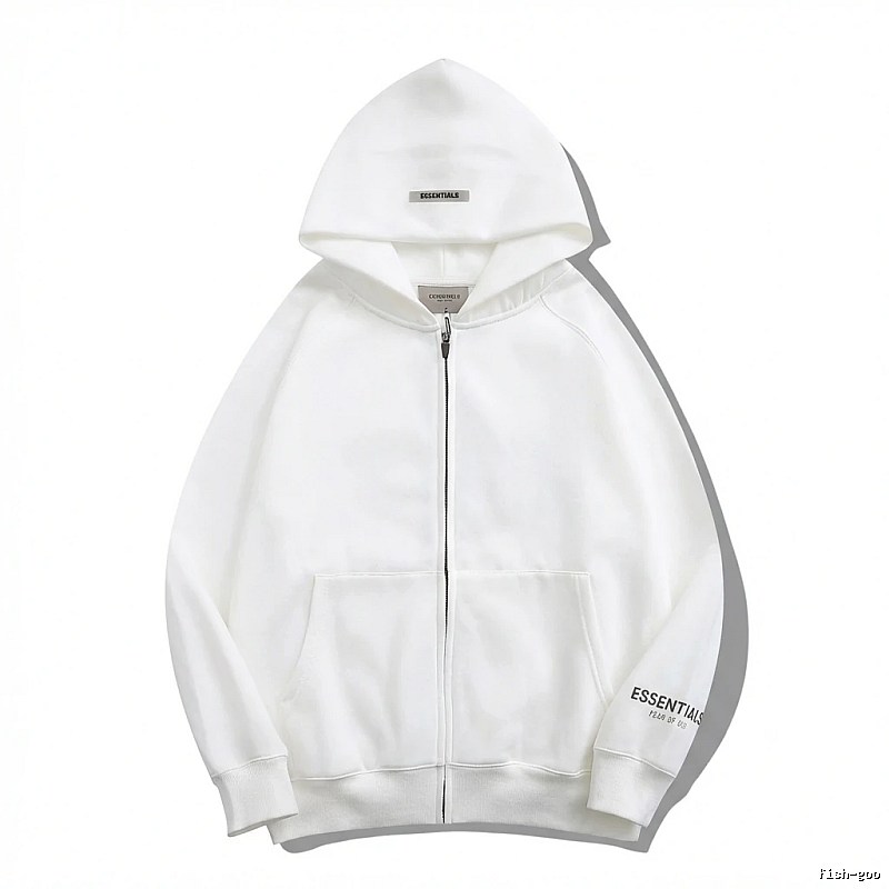 ESSENTIALS minimalist style white hoodie