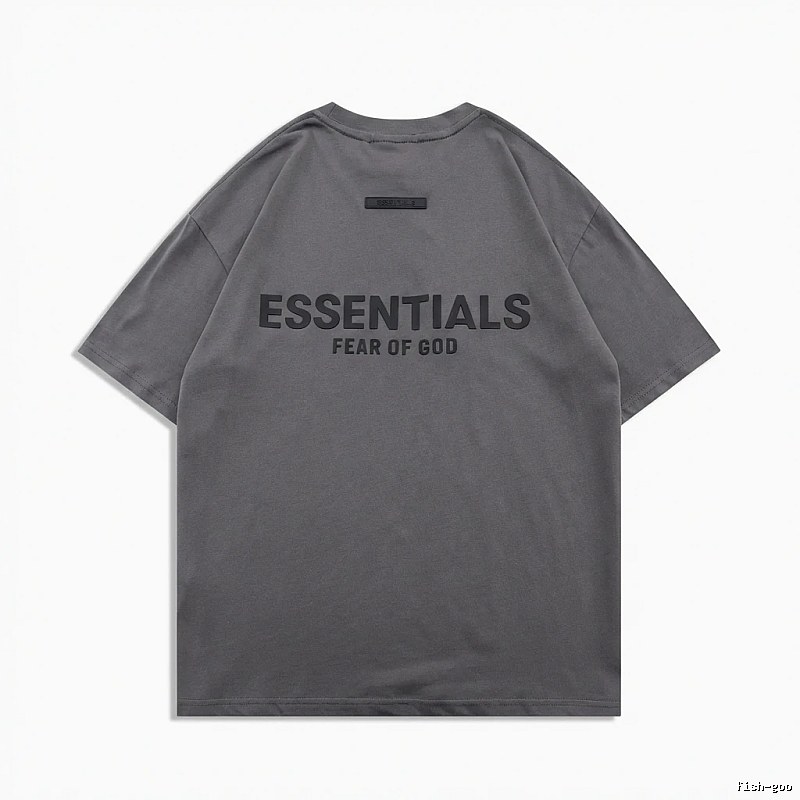 ESSENTIALS Simple Grey Short-sleeve Shirt