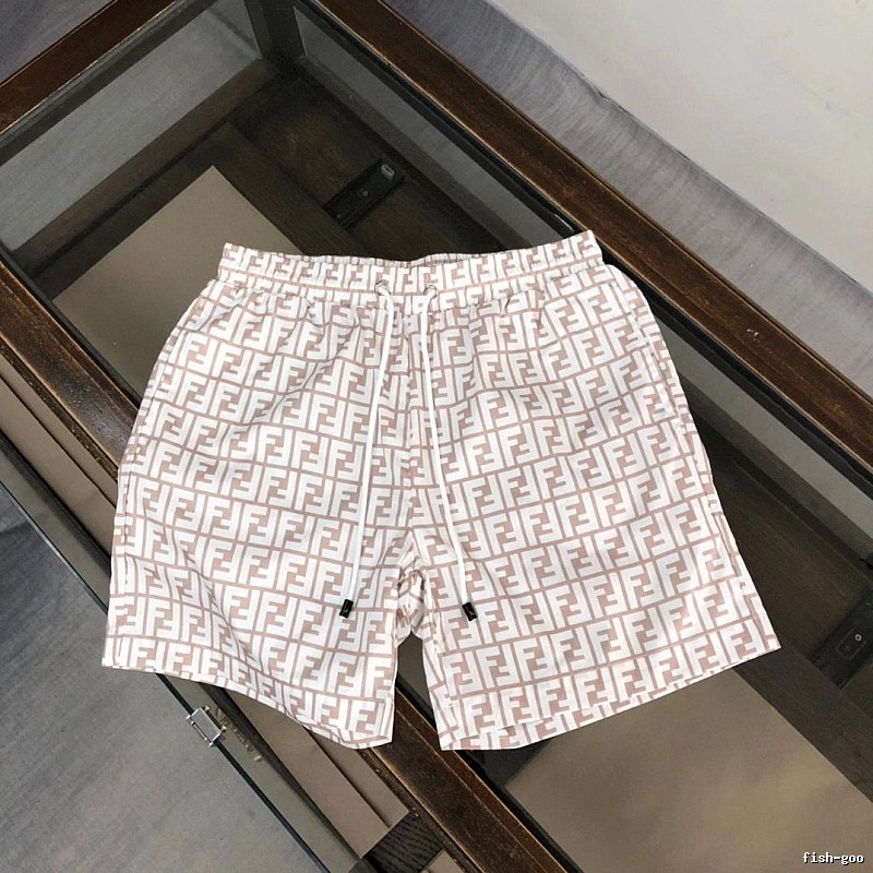 Fendi Double F Monogram Light Luxury Light Brown Casual Shorts