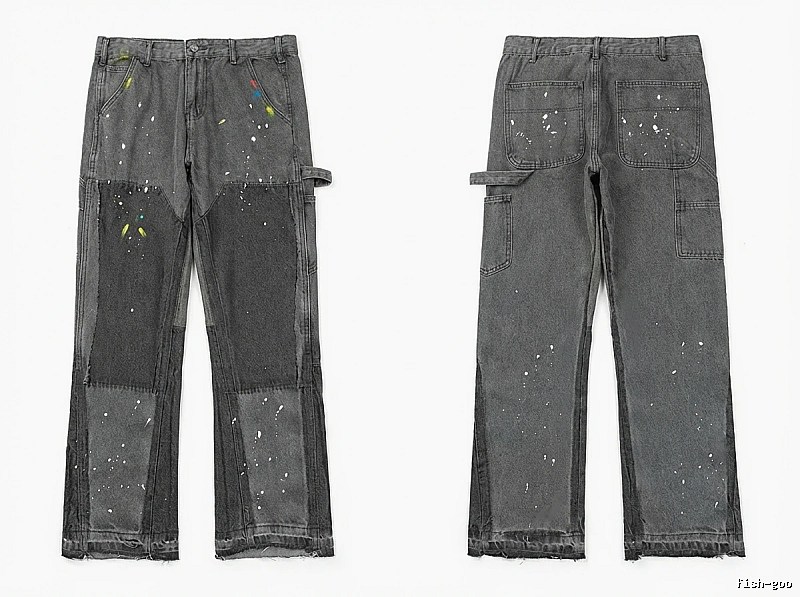 Gallery Dept. Stitched Graffiti Style Grey Pants