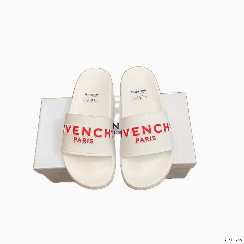 Givenchy Alphabet Collection Trendy Style White Slide Sandals