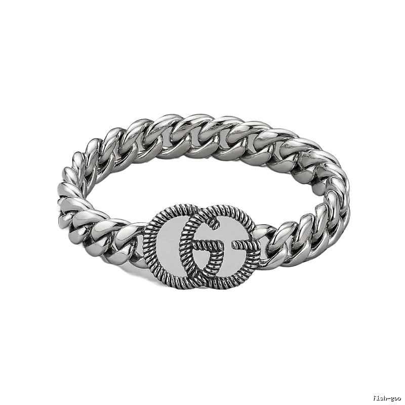 Gucci Double G Retro Style Silver Bracelet