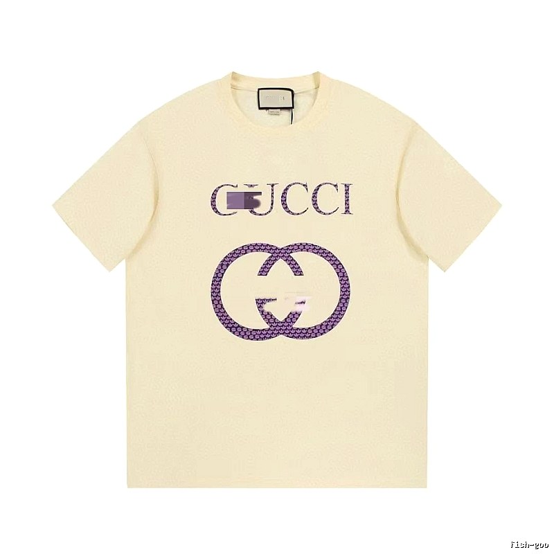 Gucci Double G Vintage Style Beige Short Sleeve T-Shirt