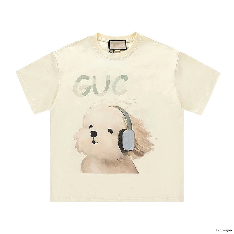 Gucci Puppy Print Casual Off-white T-Shirt
