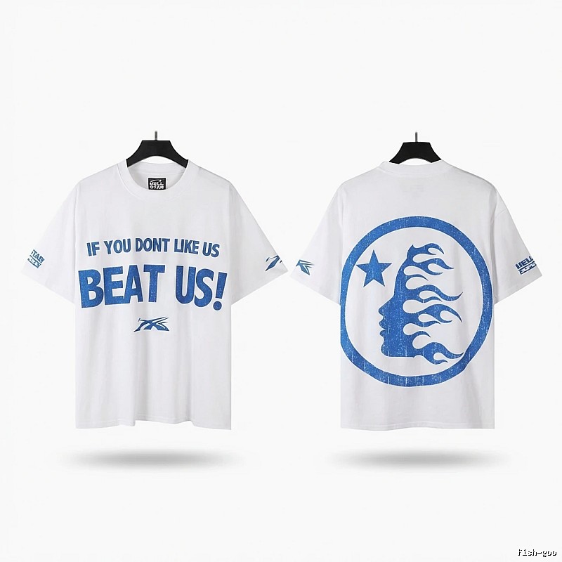 Hellstar Blue and White Street Style T-shirt