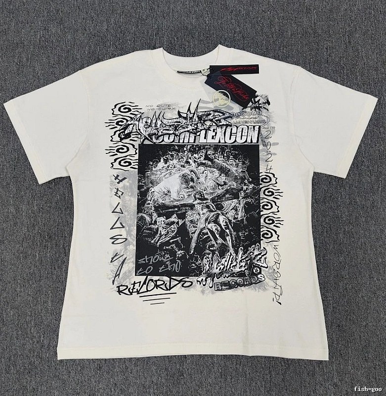 Hellstar Co-branded Graffiti Street Style Off-white T-shirt