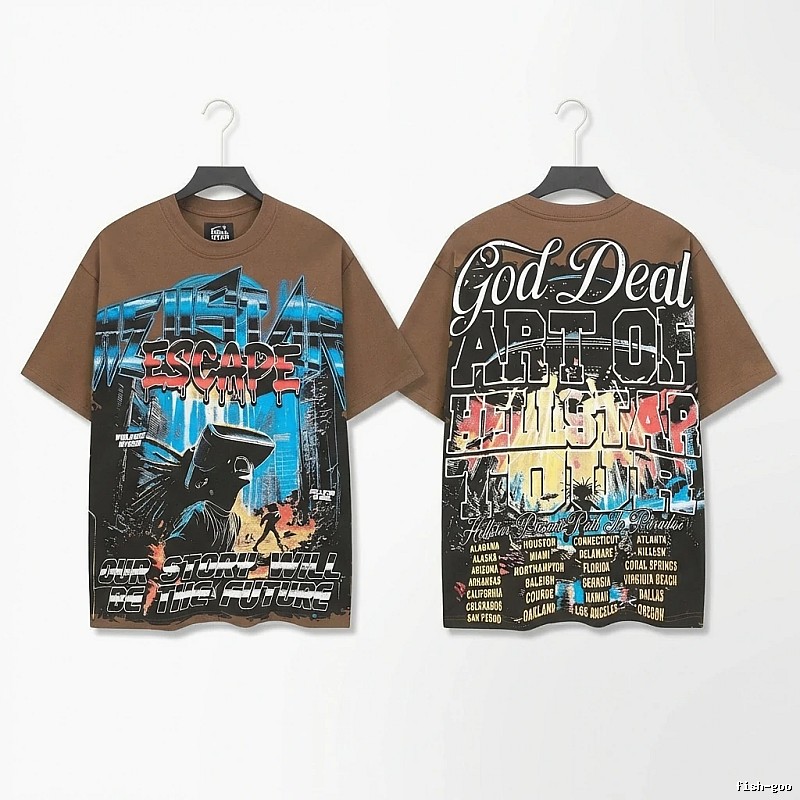 Hellstar Graffiti Style Brown T-shirt