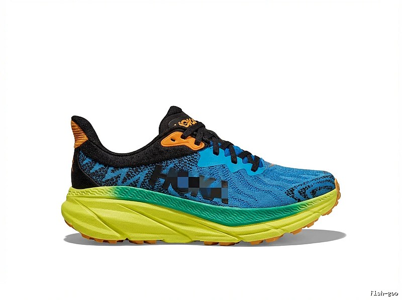 HOKA trendy and cool blue and yellow sports shoes