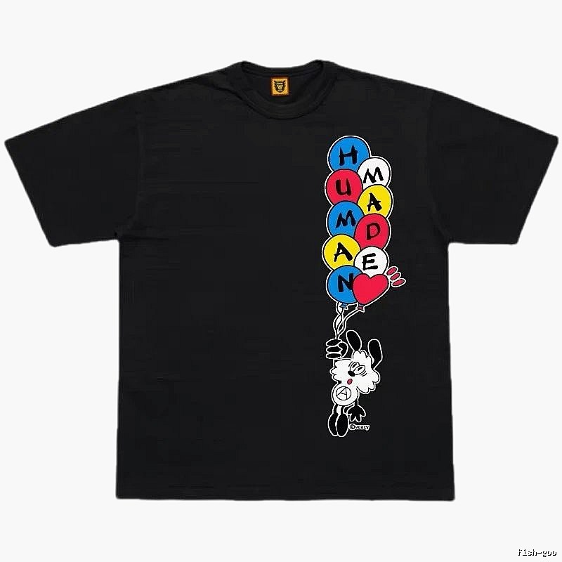 HUMAN MADE Rabbit Balloon Street Style Black T-shirt
