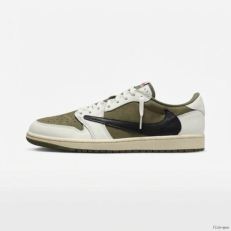Jordan AJ1 Retro Style White and Green Shoes