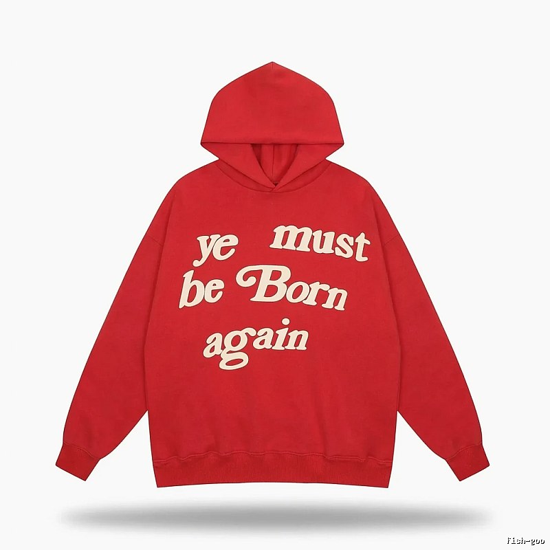 Kanye retro-style red hoodie