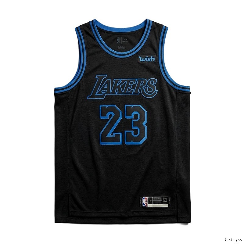 LBJ Lakers retro black and blue jersey