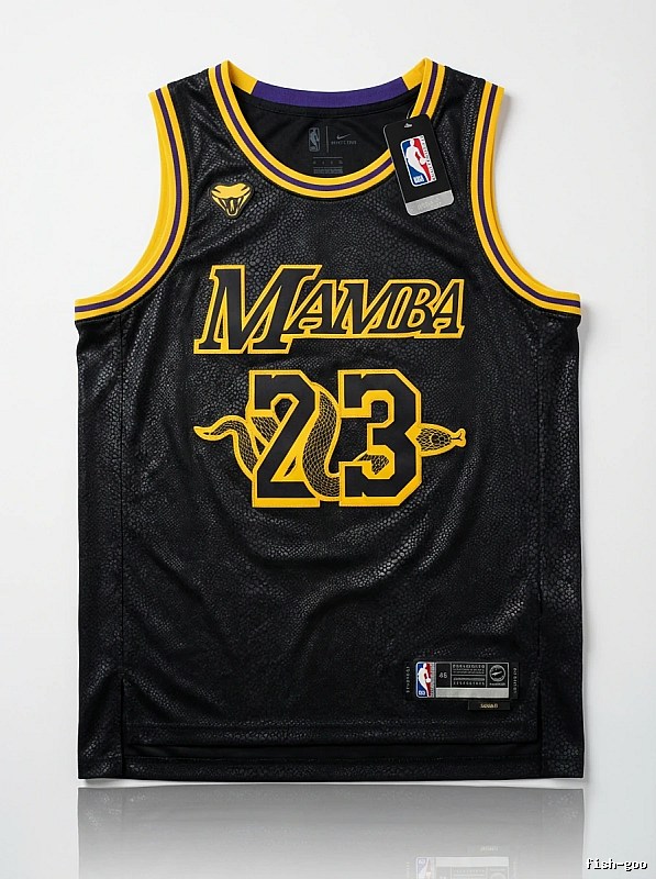 LBJ Mamba series black and yellow basketball jersey