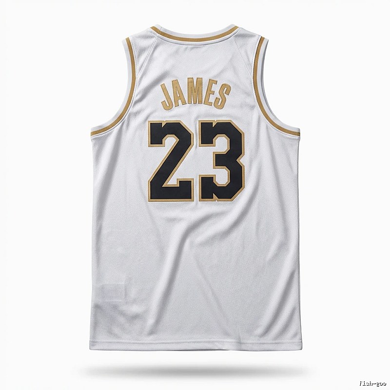 LBJ No. 23 basketball wind white jersey