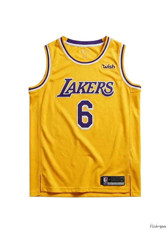 LBJ's yellow basketball jersey of the Lakers