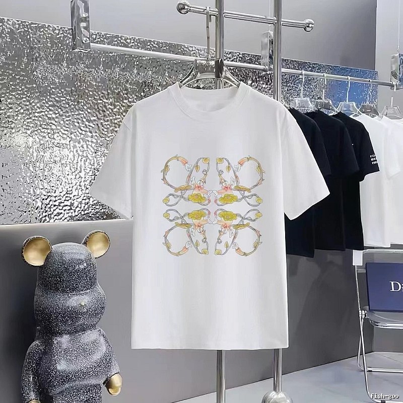 LOEWE Wisteria Flower Print Casual White T-Shirt