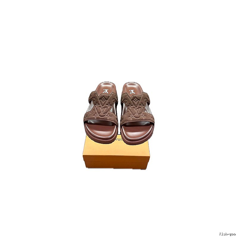 Louis Vuitton Classic Monogram Light Luxury Style Brown Slippers