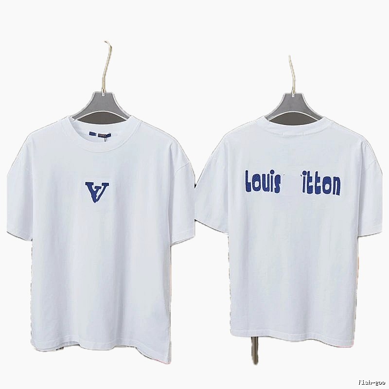 Louis Vuitton Embroidered Trendy Style White Short-sleeve T-shirt
