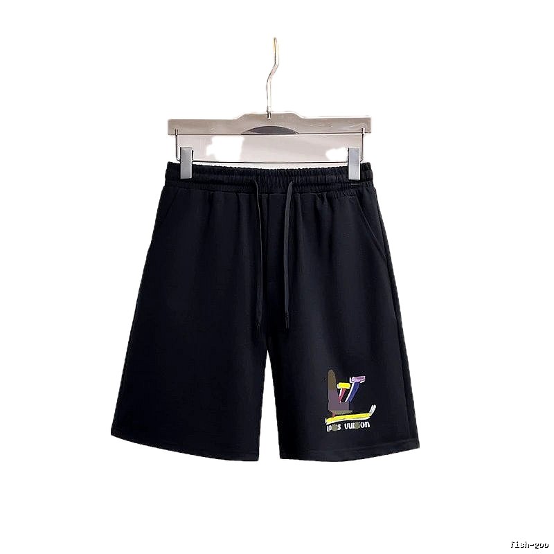 Louis Vuitton Graffiti Casual Style Black Shorts