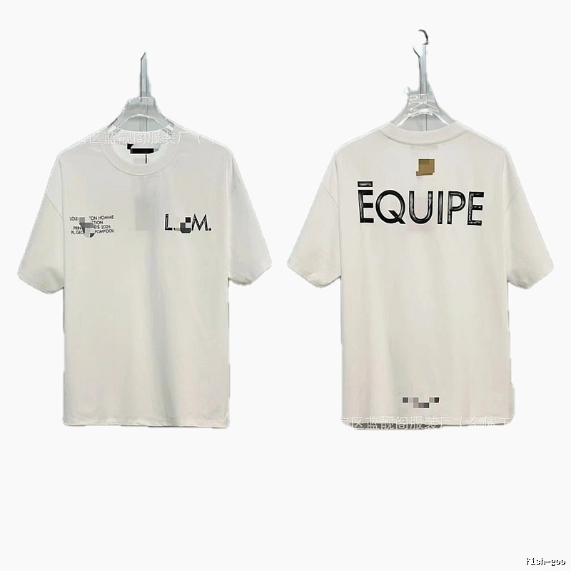 Louis Vuitton Letter Print Street Style White T-shirt