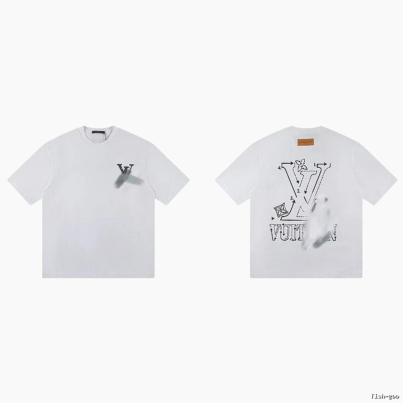 Louis Vuitton LV Printed Trendy Style White T-Shirt