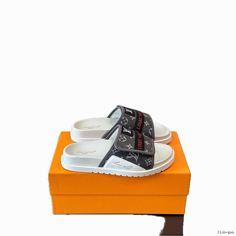 Louis Vuitton Monogram Trendy Grey-and-White Slides