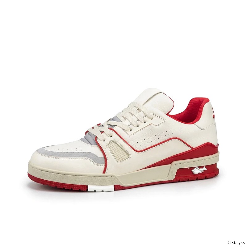 Louis Vuitton retro - style red and white sports shoes