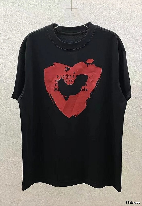 Maison Margiela Heart Print Cool Black T-Shirt