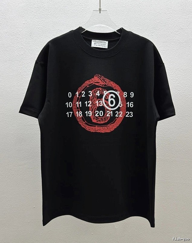 Maison Margiela Number Collection Streetwear-style Black T-Shirt
