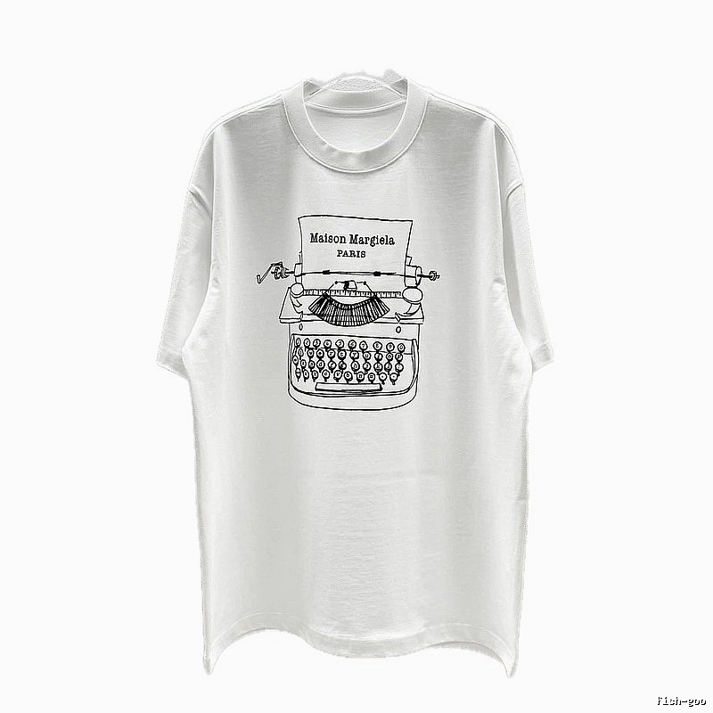 Maison Margiela Vintage Typewriter Style White T-Shirt
