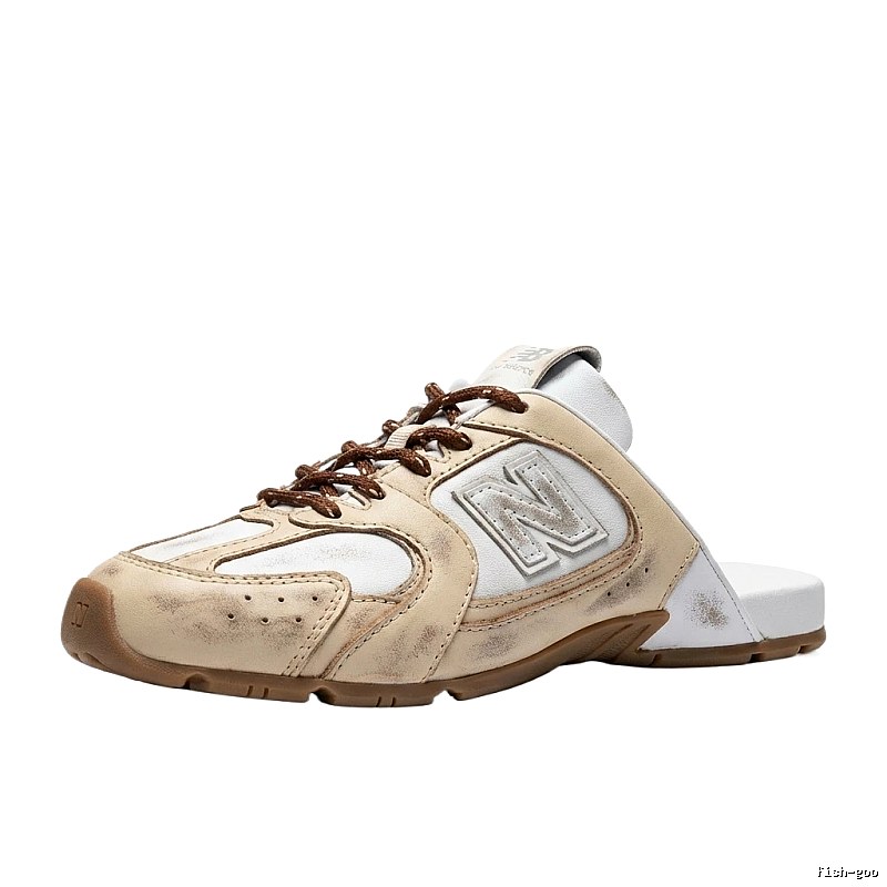 Miu Miu retro-style off-white slippers