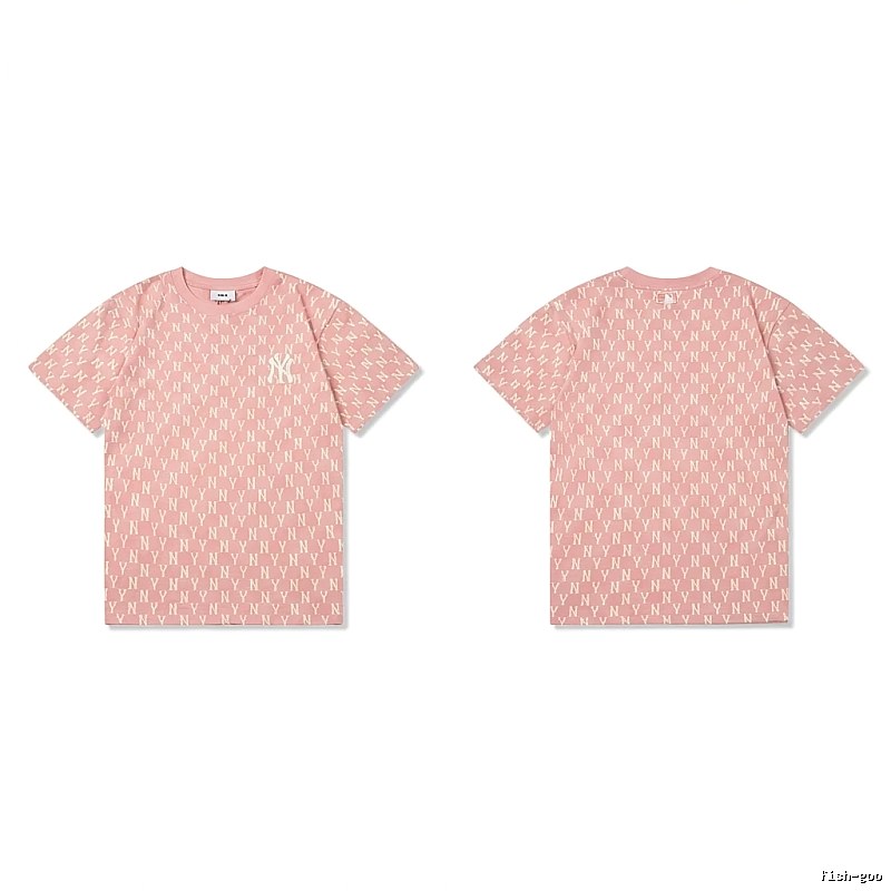 MLB full - print style pink T - shirt