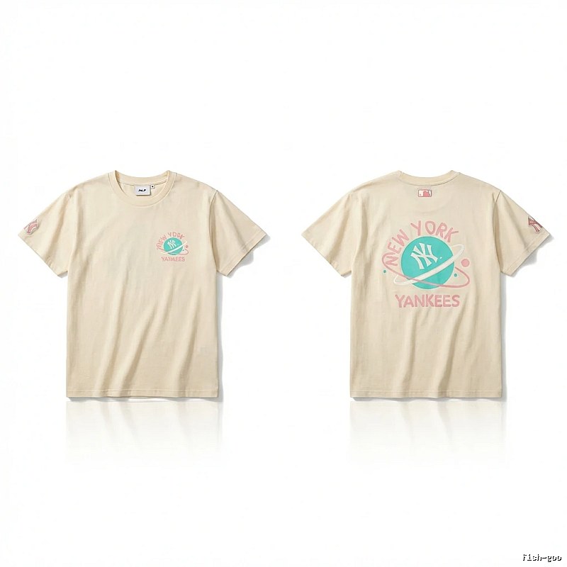 MLB New York Yankees trendy brand beige T-shirt