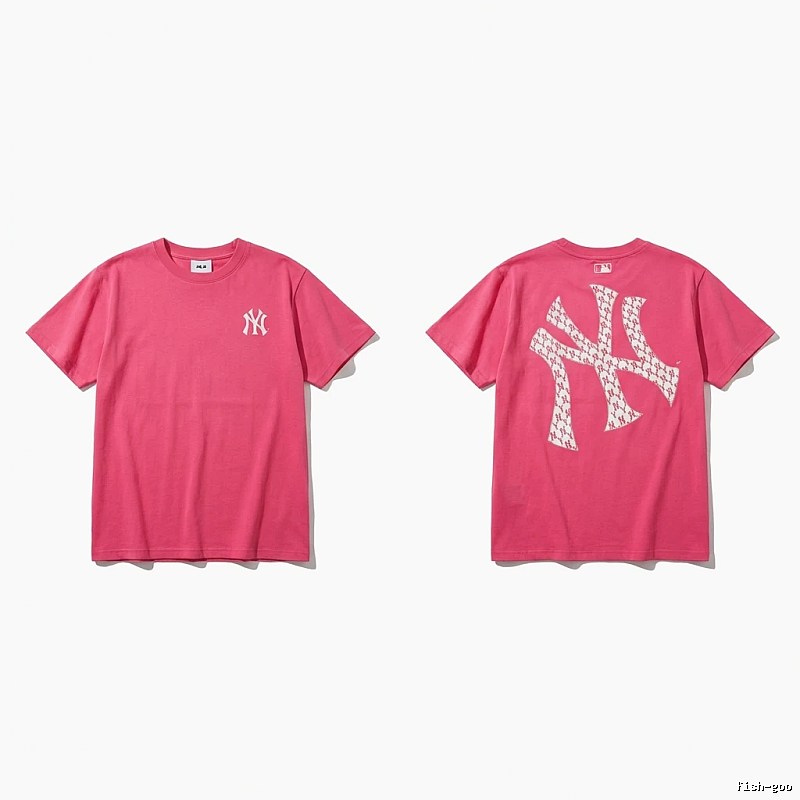 MLB Trendy Brand Print Style Rose Red T-shirt
