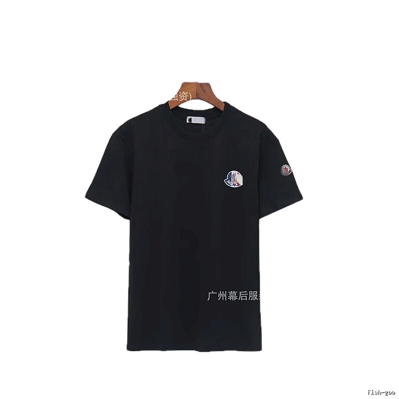 Moncler Badged Casual-Style Black T-Shirt
