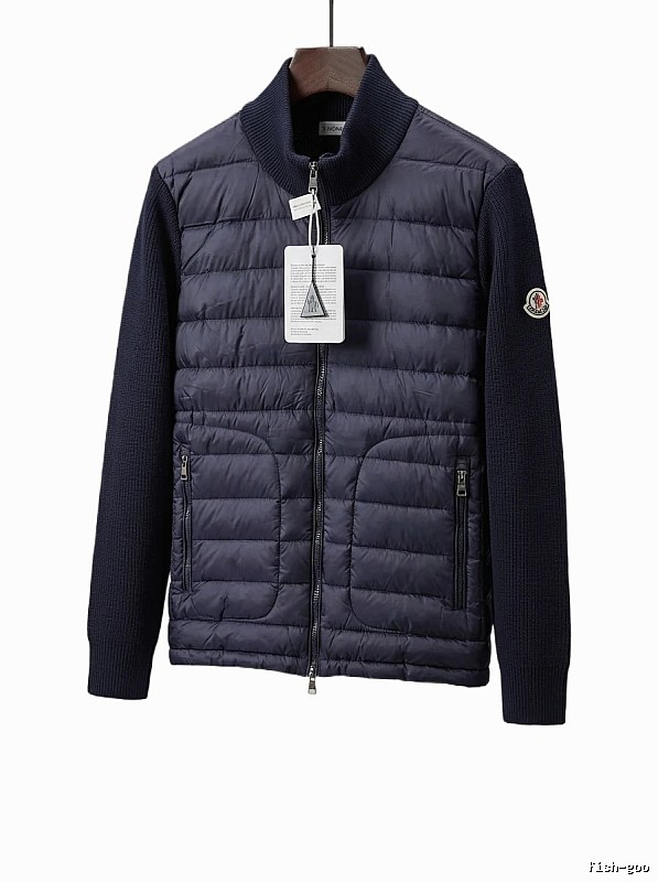 Moncler knitted spliced down jacket
