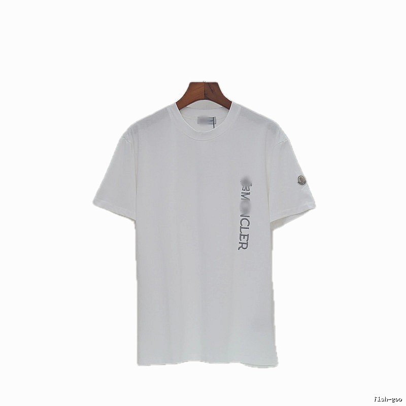 Moncler Letter Print Casual Style White T-Shirt