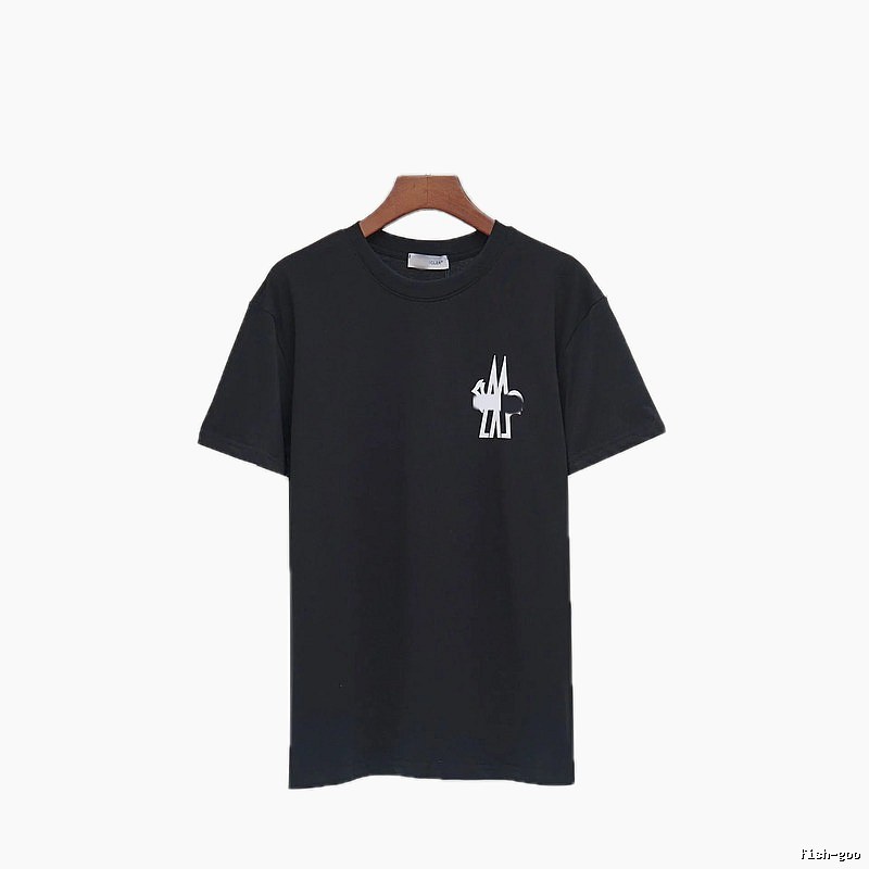 Moncler Print Collection Casual Style Black T-Shirt