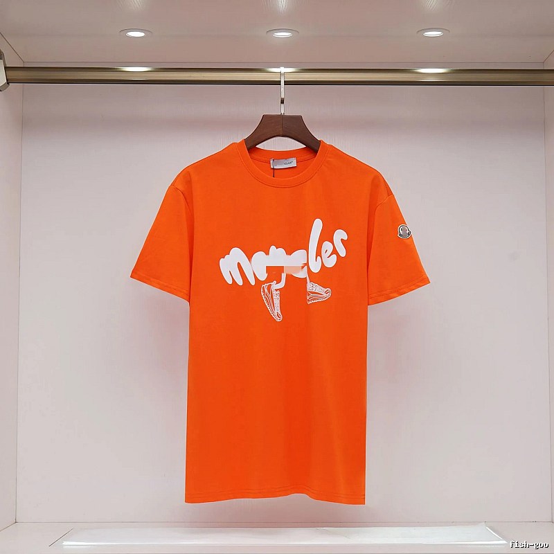 Moncler Printed Casual-style Orange Short-sleeve T-shirt
