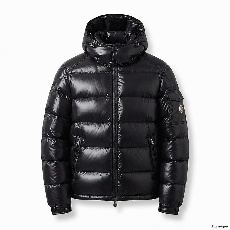 Moncler shiny black down jacket