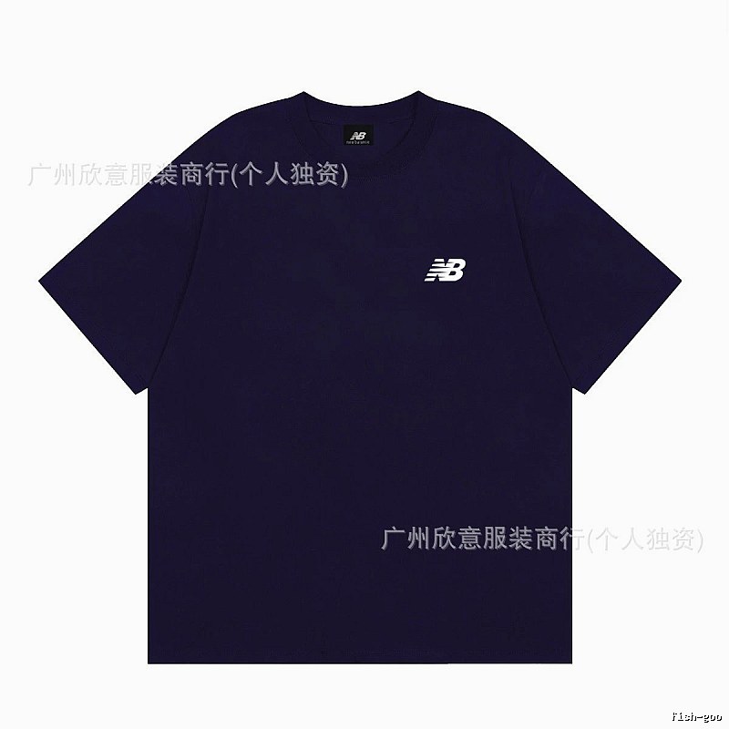 New Balance Casual Series Minimalist Style Navy Blue Short-sleeve T-shirt