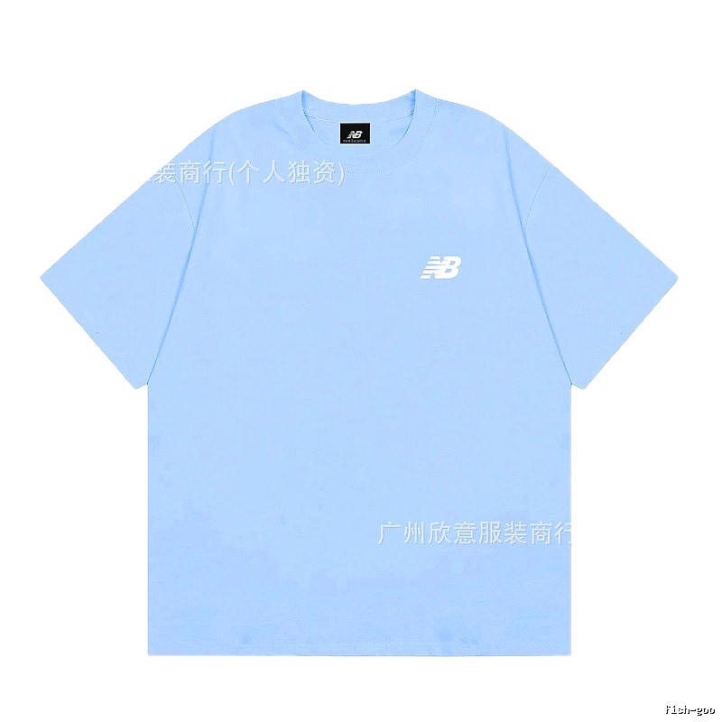 New Balance Classic Minimalist Style Light Blue Short-sleeve T-shirt
