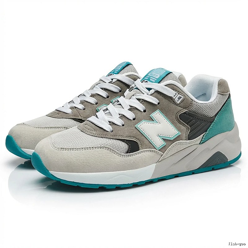 New Balance retro-style gray-green sports shoes