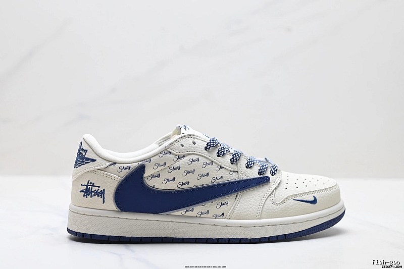 Nike Air Jordan 1 Trendy Style White and Blue Shoes