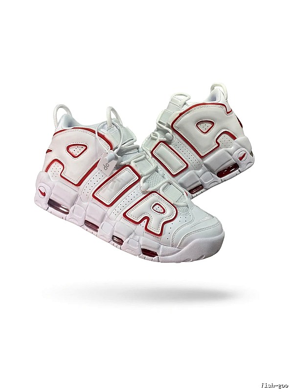 Nike Air More Uptempo Red and White Sneakers