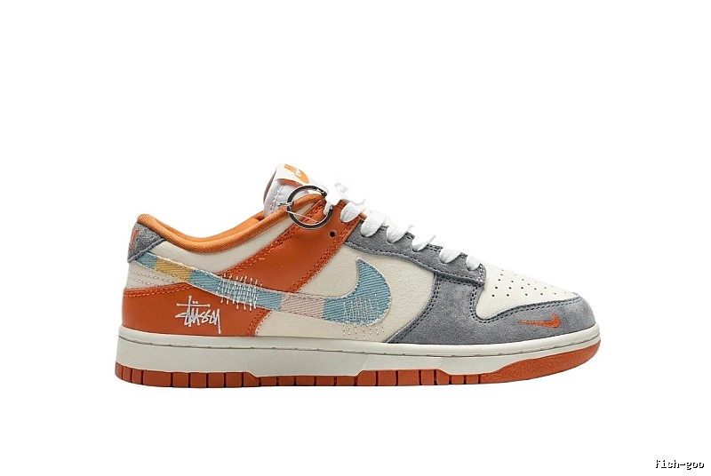 Nike co-branded retro orange and gray sports shoes